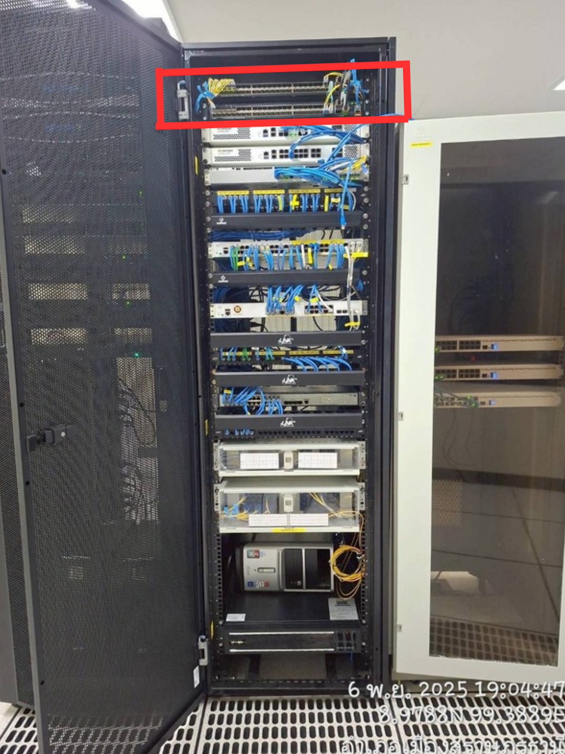 งานติดตั้ง Network Switch - โรงพยาบาลมะเร็ง