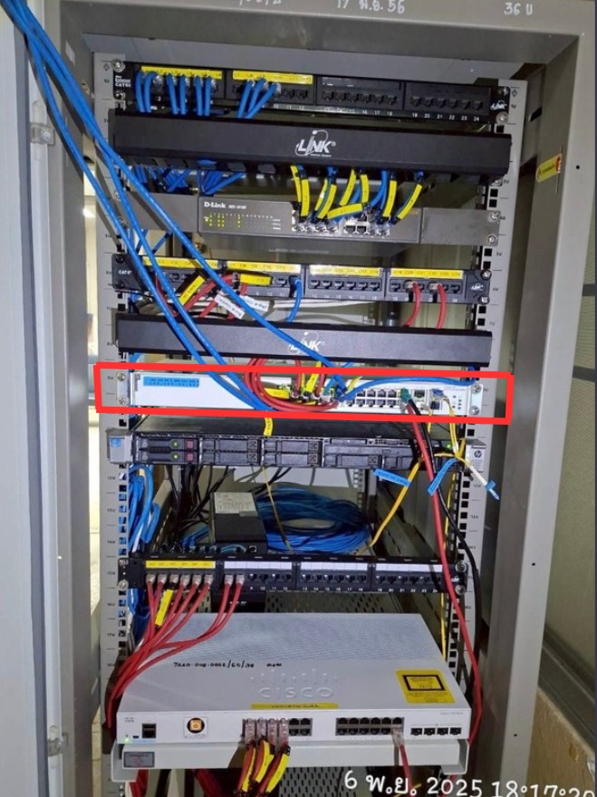 งานติดตั้ง Network Switch - โรงพยาบาลมะเร็ง